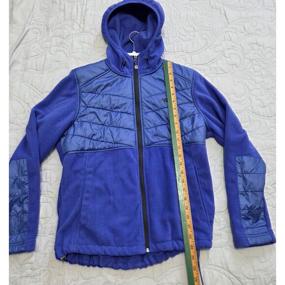 New Balance Woman's Blue Zip Up Hooded Fleece Jacket Size Large - Picture 6 of 8